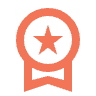 Workspace Premium Icon | Orange Workspace Premium Icon | Orange
